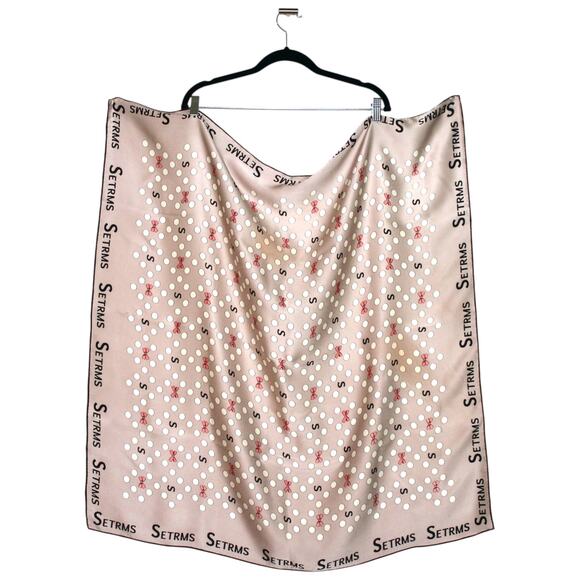 SETRMS 100% Silk Multi Color Patterned Square Large Scarf - Picture 1 of 5